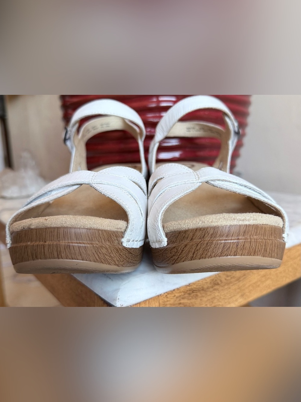 Dansko Season White Leather Sandals Adjustable Shoes Women’s EU 40 US 10 - Picture 10 of 14